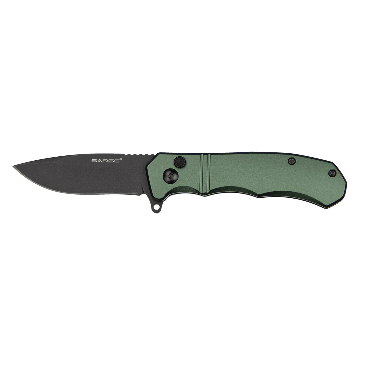 Sarge Knives Command Folding Knife Drop Point, Army Green