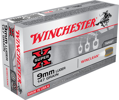 Winchester Super X 9mm Luger 147 Grain Winclean Brass Enclosed Base