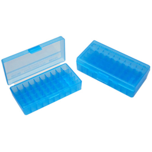 MTM Ammo Box 50 Round Flip-Top 40 10mm 45 ACP Clr-Blue