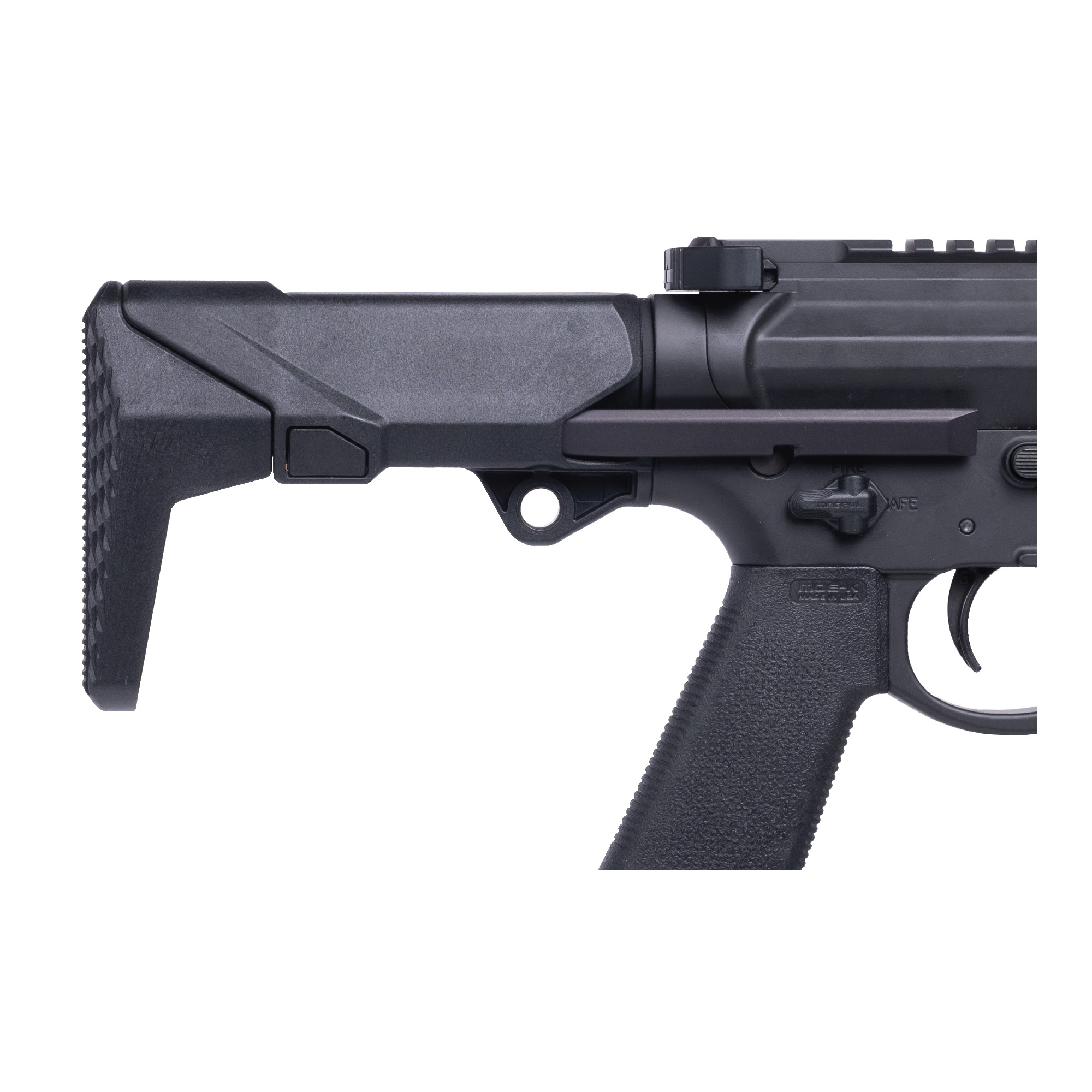 Q Shorty Stock, Black, 2 Position, fits AR/M4 Receivers, Includes Recoil Spring and 3oz Buffer