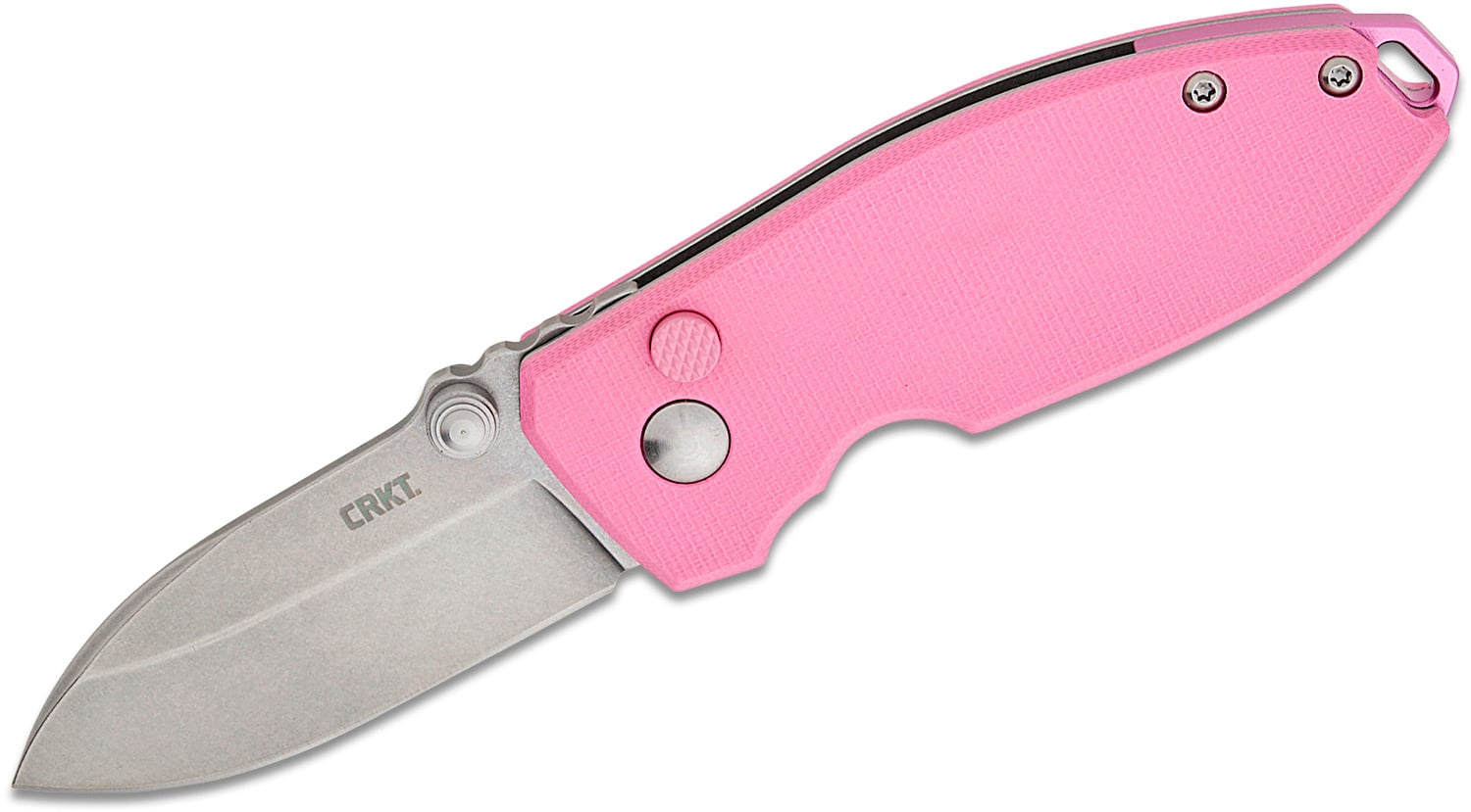 CRKT Squid Button Lock Folding Knife Drop Point, Rose