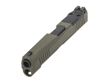 PSA Dagger Micro X-1 Complete Slide Assembly W/Non-Threaded Barrel - Shield Cut, Sniper Green
