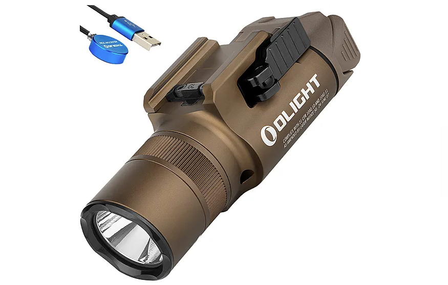 Olight Baldr Pro R Rechargeable Tactical Light 1350 lumens, Desert Tan