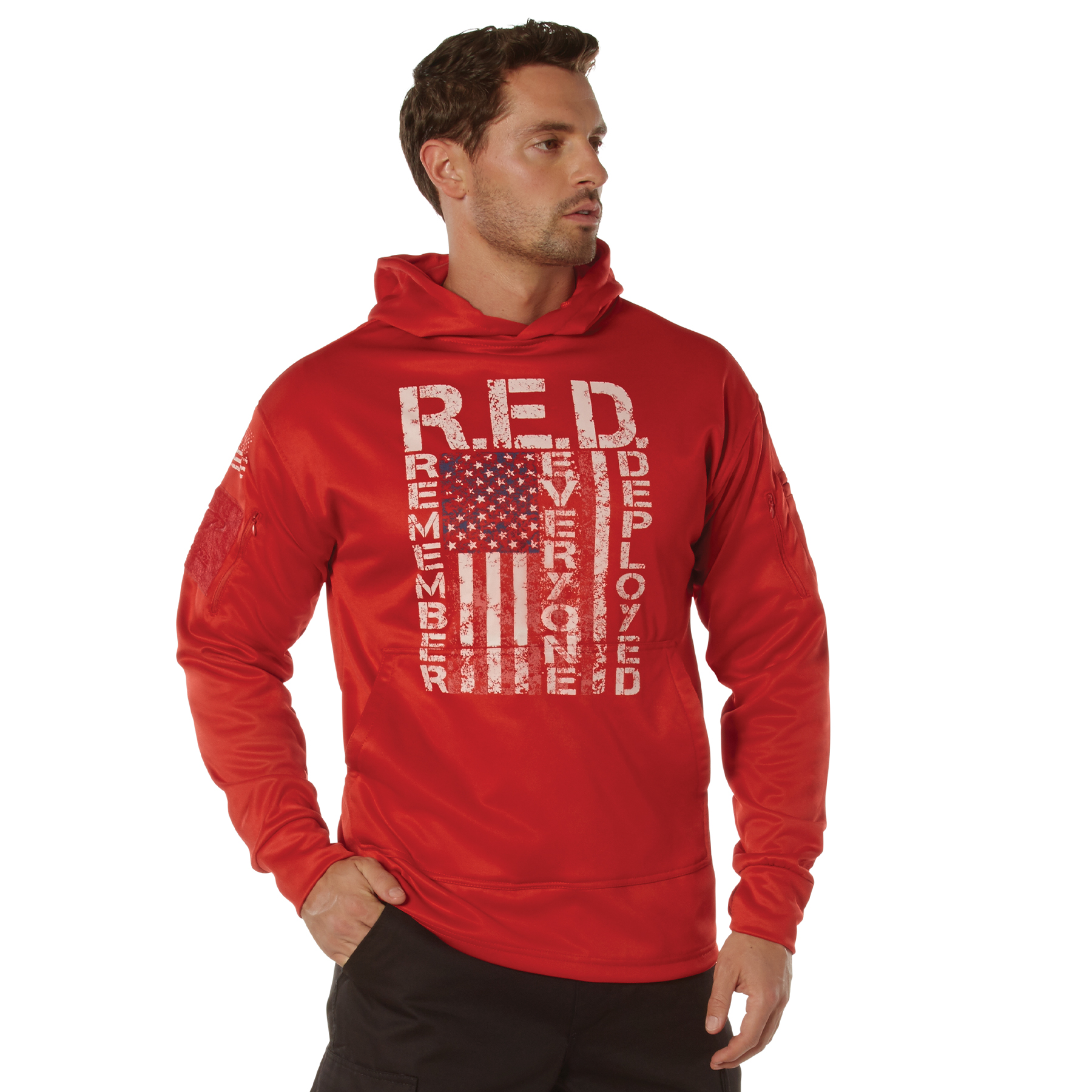 Rothco Concealed Carry R.E.D. Remember Everyone Deployed Hoodie - Red, Large