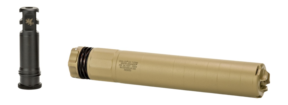 Griffin Armament Dual-Lok PSR 7.62mm Suppressor FDE
