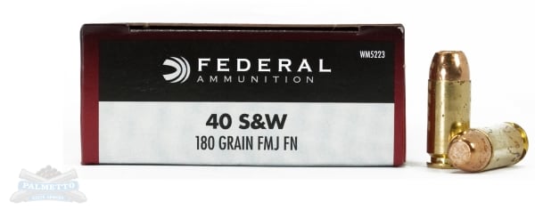 FED CHAMP 40S&W 180GR FMJ BRSS 50/1 - Flat Rate Shipping Under 30lbs!