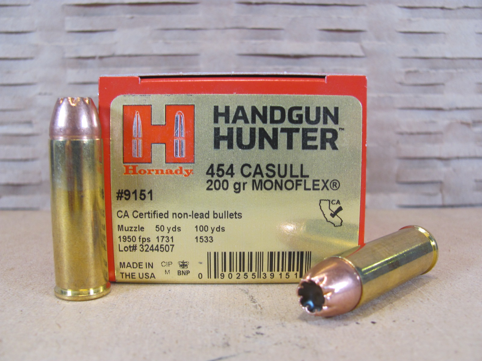 20 Round Box – 454 Casull 200 Grain Monoflex Hornady Ammo – 9151