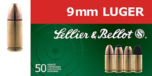 Sellier & Bellot 9mm Ammo 115 Grain  JHP, 50rds - SB9C