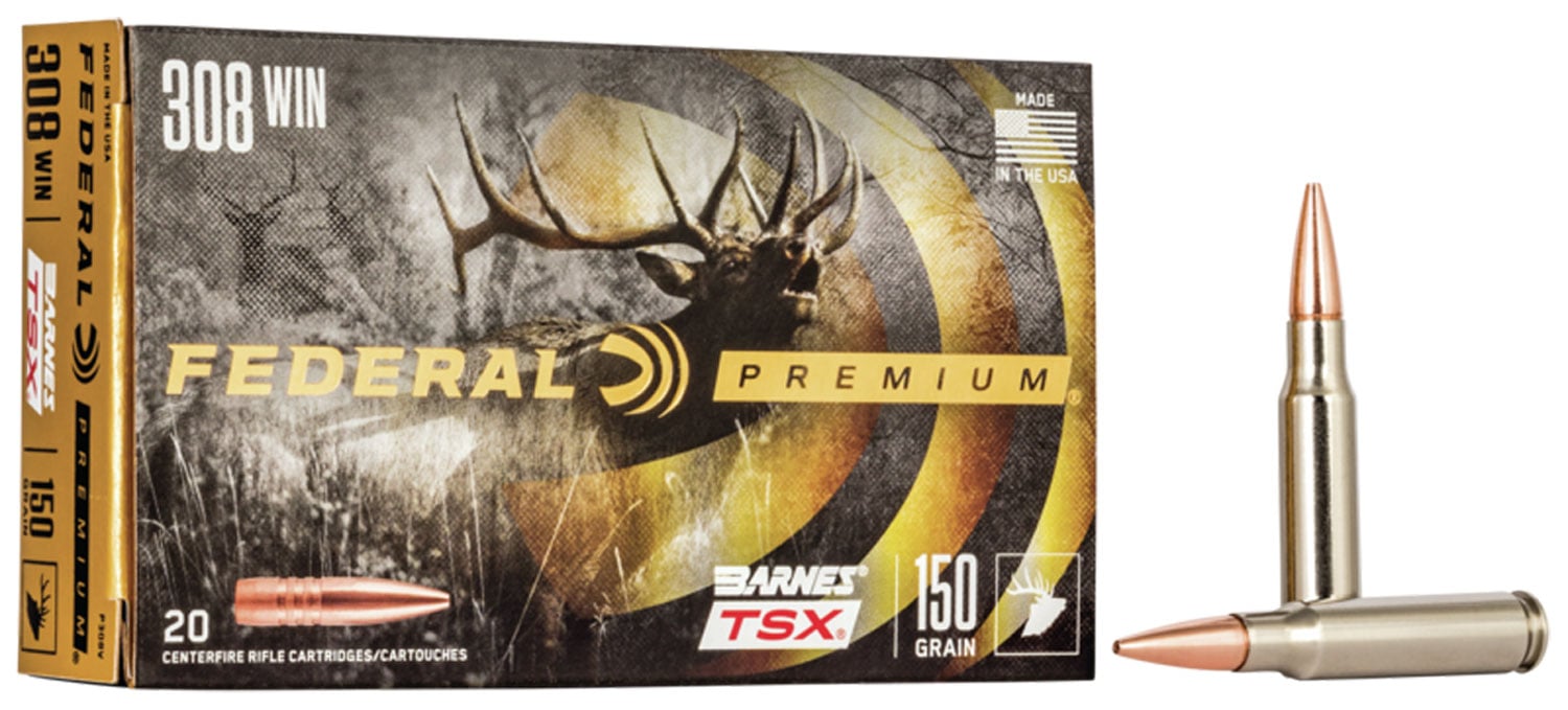 Federal Premium Barnes TSX 150 gr Triple-Shock X .308 Win Ammo, 20/box - P308V