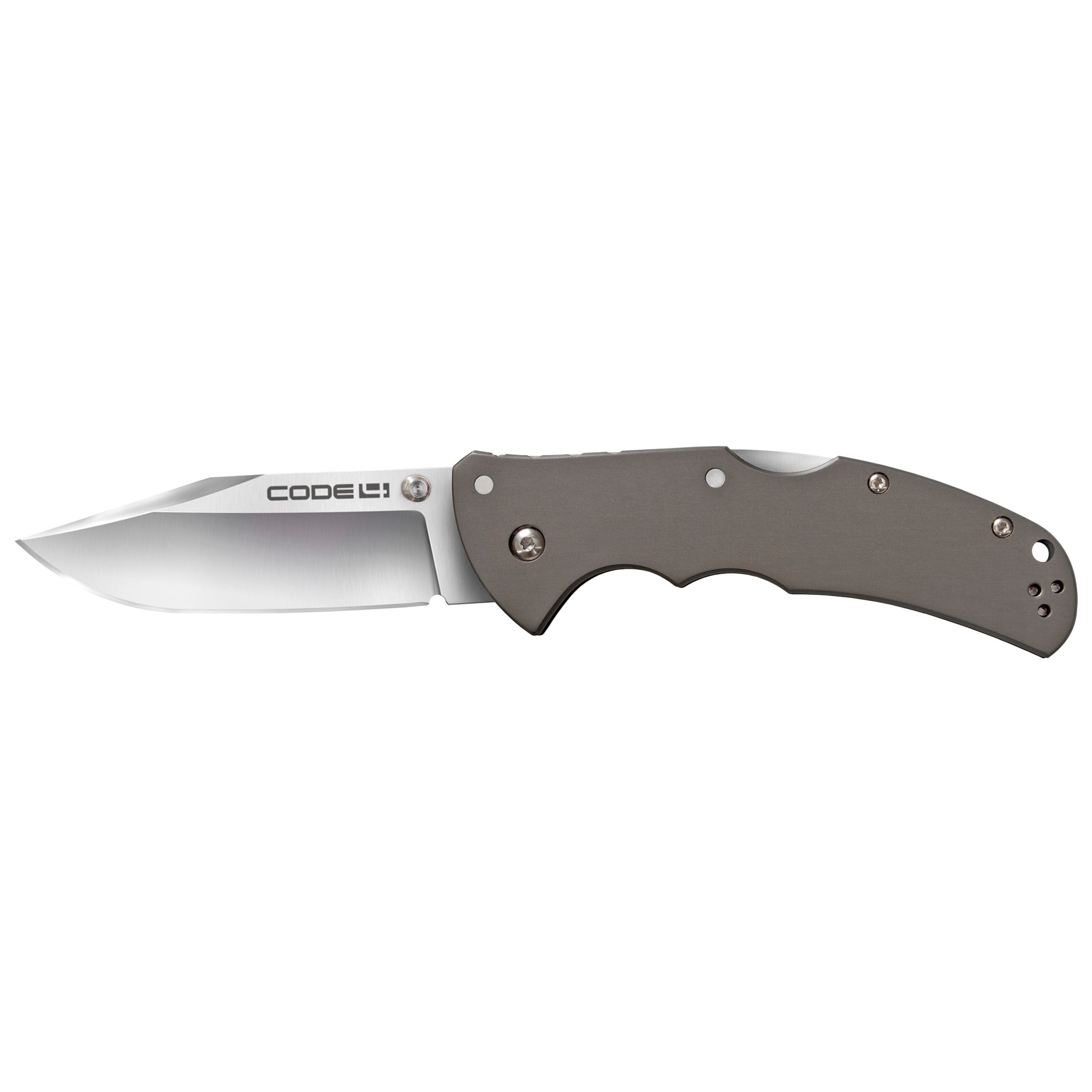 Cold Steel Code 4, Folding Knife, Clip Point, S35VN Steel, Plain Edge, 3.5" Blade