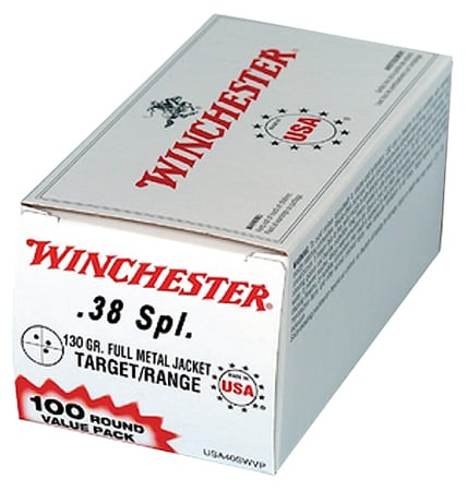 WINCHESTER USA 38SPL 130GR FMJ 100RD BX - No Credit Card Fees - Low, flat rate shipping