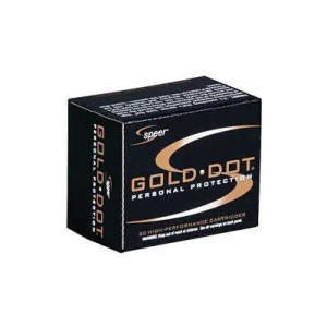 Speer Ammo 23606GD Gold Dot Personal Protection 380 ACP 90 gr Hollow Point (HP) 20 Bx/ 10 Cs