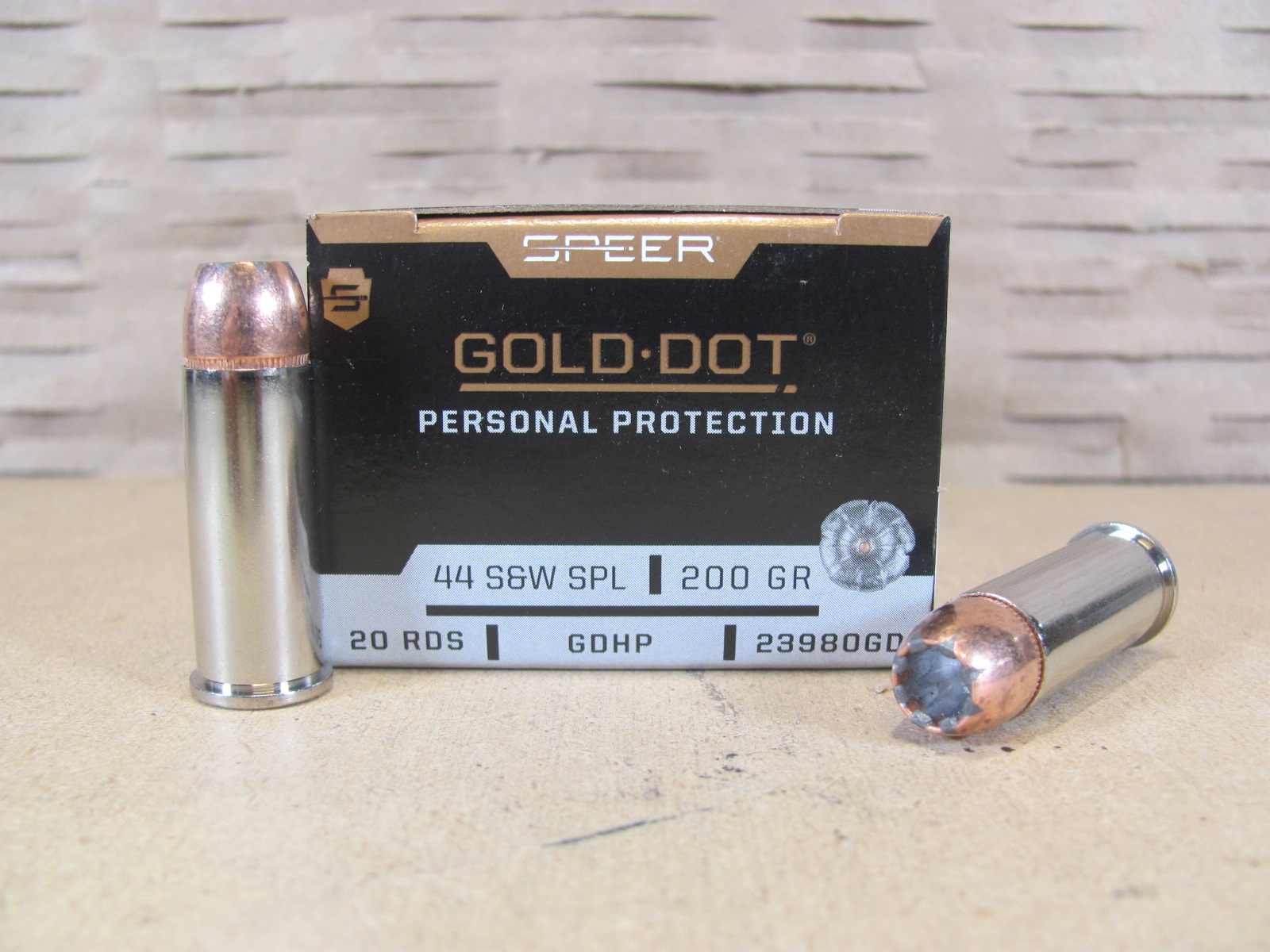20 Round Box – 44 SW Special Speer Gold Dot 200 Grain GDHP Hollow Point Personal Protection Ammo – 23980GD