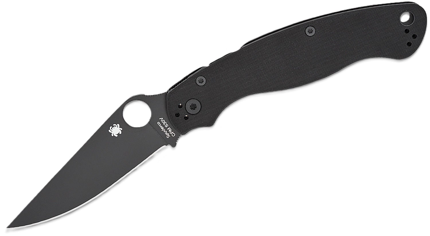 Spyderco Military 2 Folding Clip Point Knife, Black - C36GPBK2