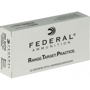 Federal RTP38095 Range and Target 380 ACP 95 gr Full Metal Jacket (FMJ) - 50rd Box
