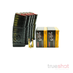 BUNDLE DEAL: 5 Carbon Smoke 30 Round ETS Gen 2 AR-15 Magazines and 200 Rounds of Ammo - Retail / PMC 5.56 62 Grain
