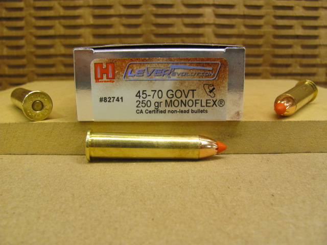 20 Round Box – 45-70 Govt 250 Grain Monoflex Hornady LeverEvolution Ammo – 82741