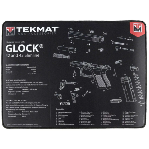 TekMat TEKR20GLOCK4243 Ultra Premium Cleaning Mat  Glock 42/43 Parts Diagram 15 x 20