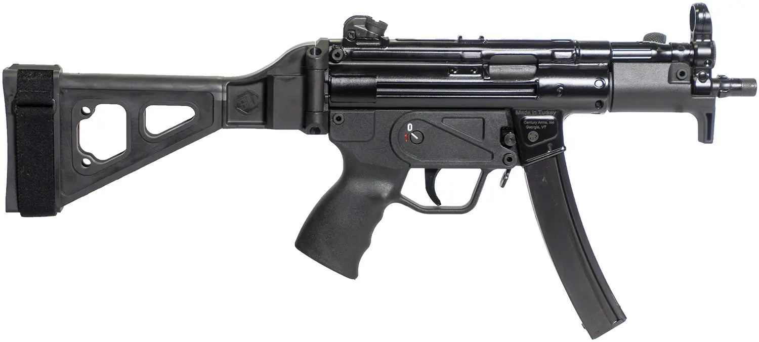 Century Arms HG6035SB-N AP5 P 9mm Luger 30+1 5.75" Threaded Barrel, Polymer Picatinny Rail Receiver, Black Synthetic SB Tactical Brace, Black Polymer Grip
