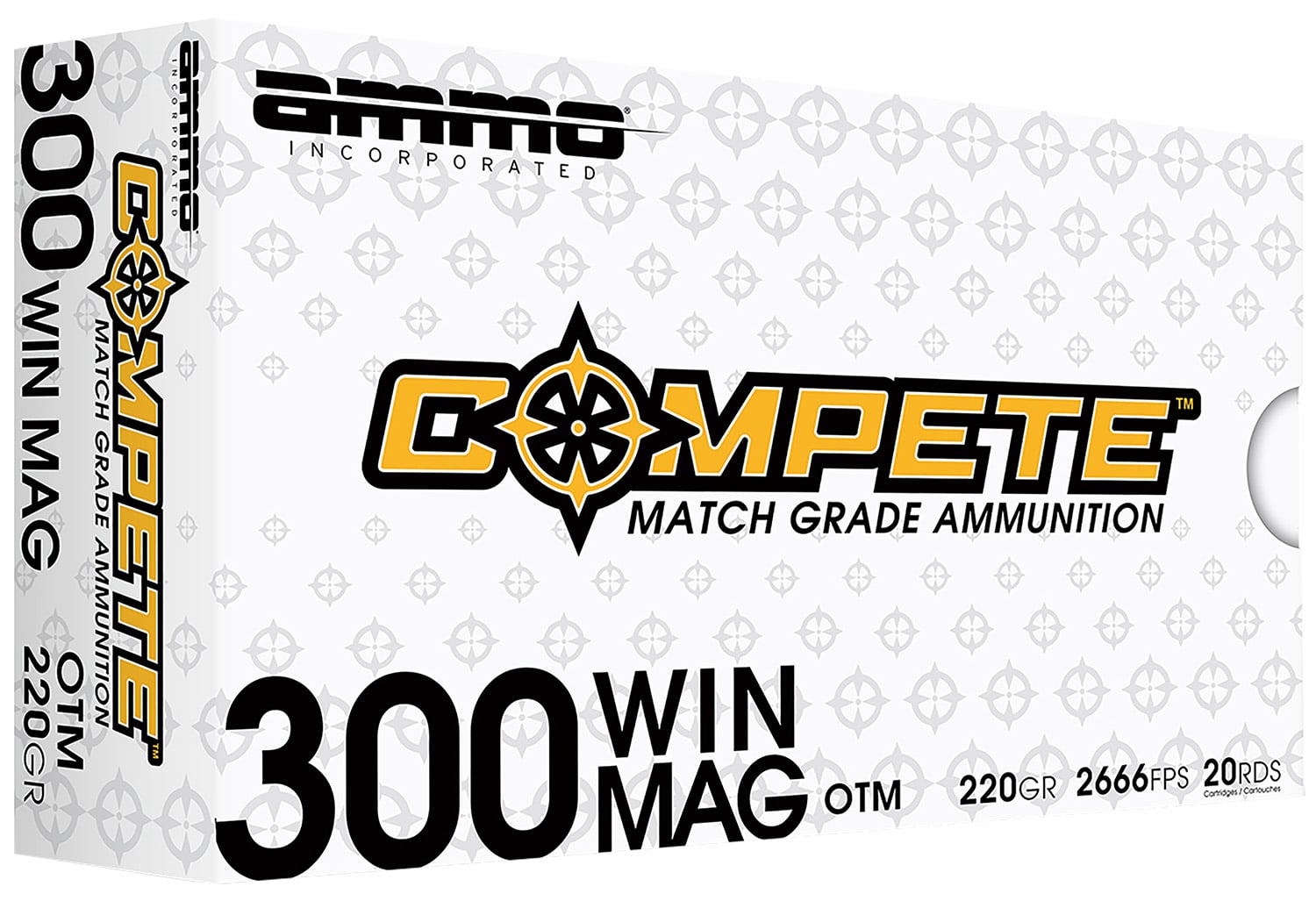Ammo Inc 300WM190BTHPA20 Compete 300WinMag 220gr Open Tip Match 20 Per Box/10 Case - No Credit Card Fees - Low, flat rate shipping