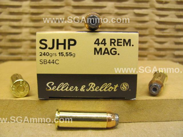 600 Round Case – 44 Magnum 240 Grain SJHP Sellier Bellot Ammo – SB44C