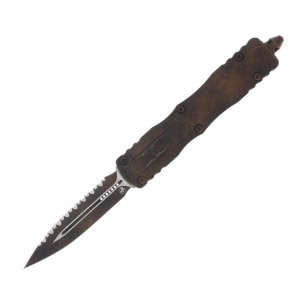 Microtech Dirac Signature Series, D/E Full Serrated, Plague Outbreak, OTF Knife
