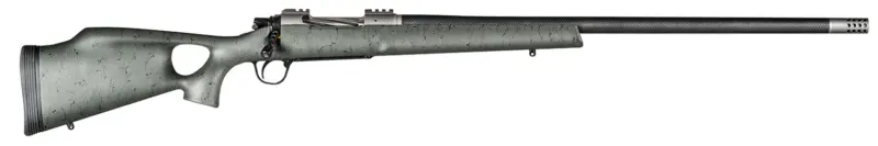 Christensen Arms CA10269315322 Summit TI Full Size 7mm Rem Mag 3+1, 26" Natural Titanium Steel Threaded Barrel, Natural Titanium Aluminum Receiver, Green w/Black Webbing Fixed Thumbhole Stock