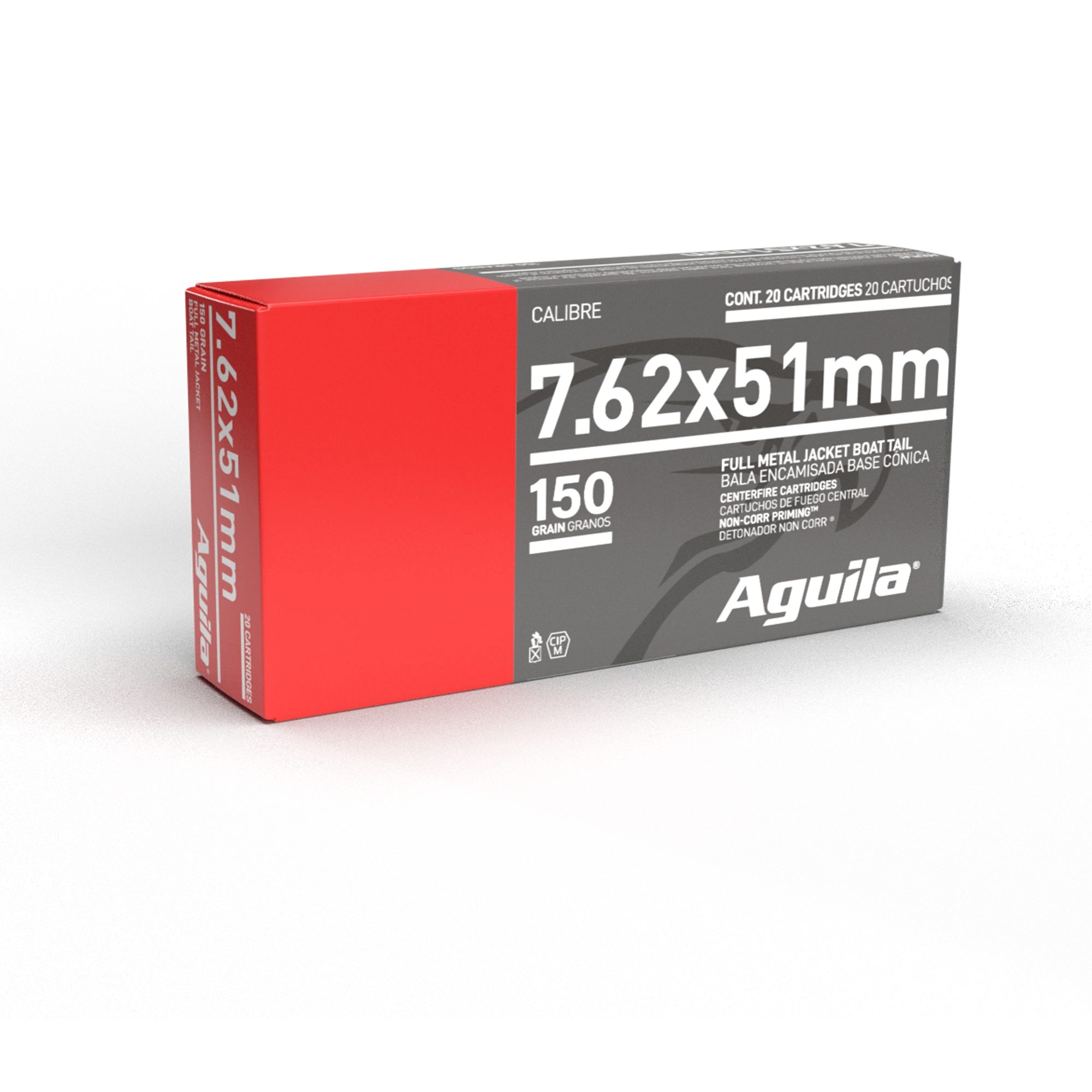 AGUILA 7.62 X 51MM 150GR FMJBT 20RD BX 25 BXS PER CS
