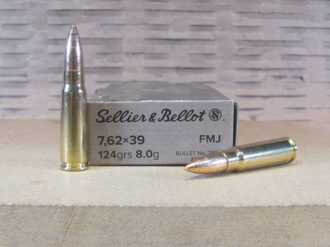 600 Round Case – 7.62×39 124 Grain FMJ Brass Case Boxer Primed Sellier Bellot Non-magnetic Ammo – SB76239A