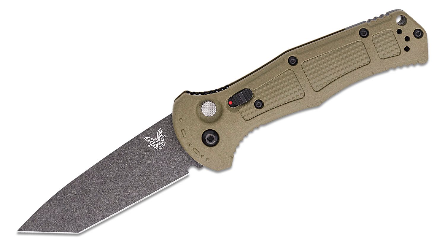 Benchmade Claymore Auto Folding Tanto Knife, Ranger Green - 9071BK-1