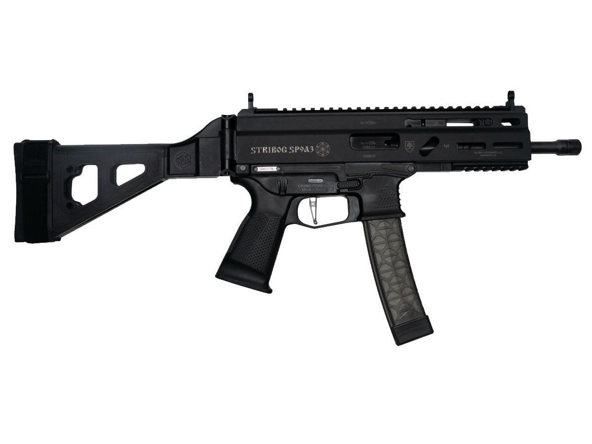 Grand Power Stribog SP9A3 9mm Pistol With Folding SBT Brace 30rd 8" - 850003223117
