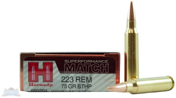 Hornady 223 Rem 75gr BTHP Superformance Match Ammunition 20rds- - -80264