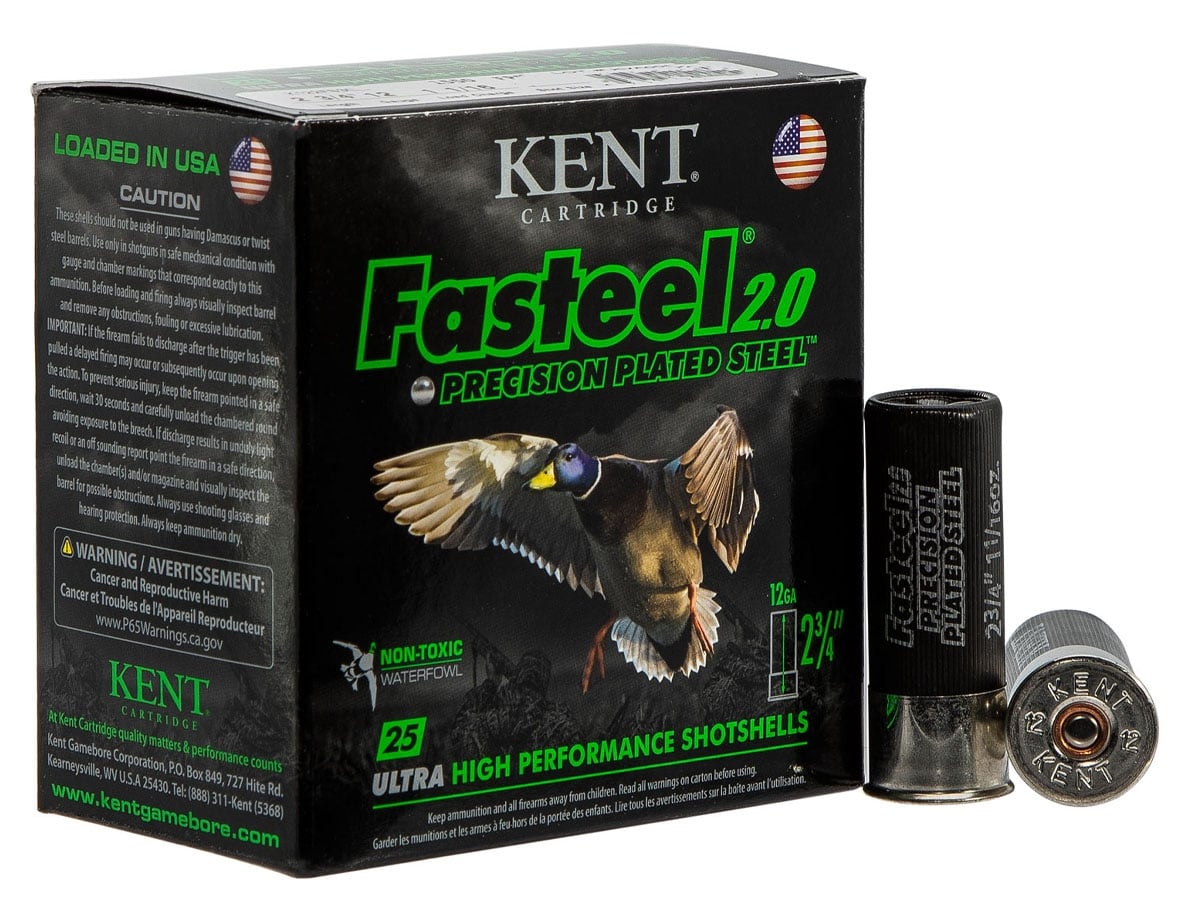 Kent Fasteel 2.0 Precision Plated Steel Load 12 ga. 2.75 in. 1 1/16 oz. 3 Shot 25 rd. - No Credit Card Fees - Low, flat rate shipping