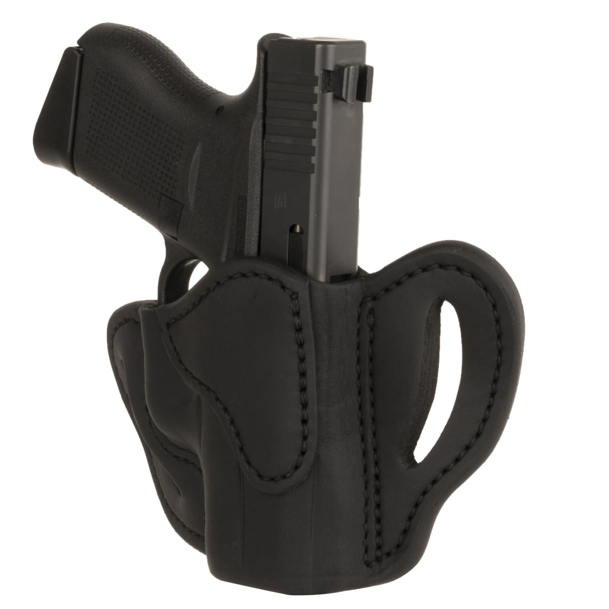 1791 Gunleather Optic Ready Glock 43/Sig P365 Leather OWB Left Holster C, Black - ORBHCSBLL
