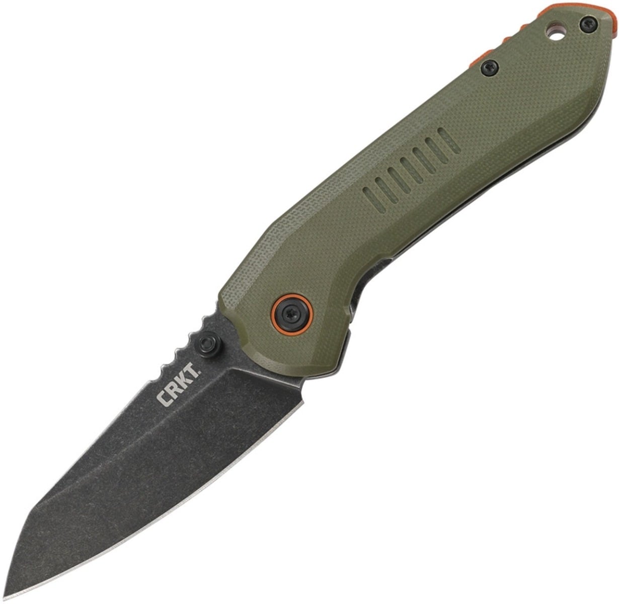 CRKT Overland Folding Knife Wharncliffe, OD Green