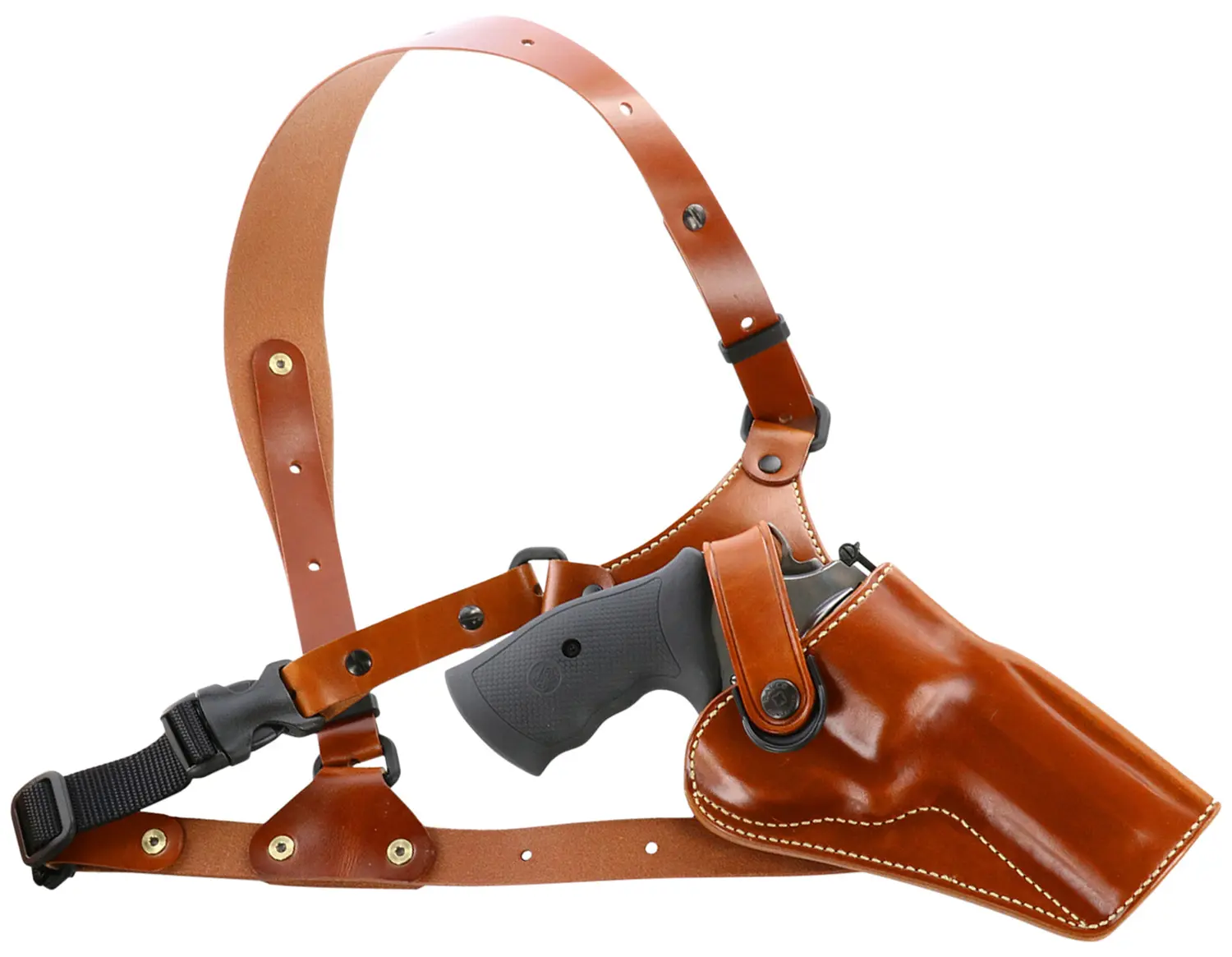 Galco GA170 Great Alaskan Chest Holster Fits Chest Up To 54" Tan Leather Shoulder/Torso Strap Fits S X Frame 500 4" Right Hand
