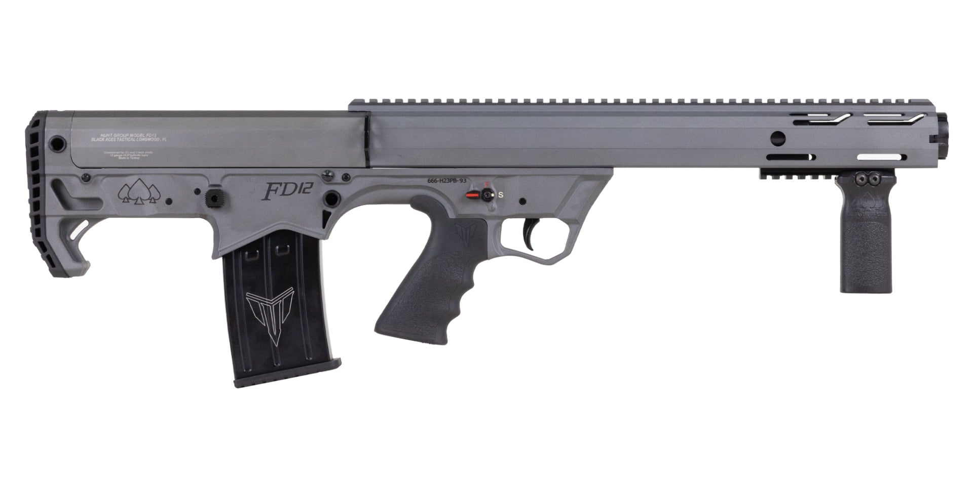 Black Aces Tactical FD12 Bullpup - LH - Gray - 12ga - 18.5" - BATBPPGLH