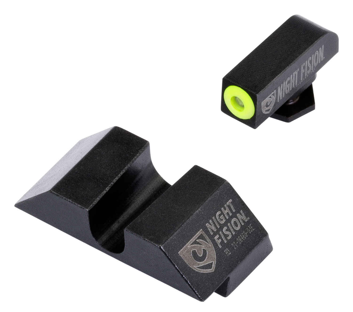 Night Fision Night Sight Set for Glock 17/17L/19/22-28/31-35/37-39 Pistols, Green with Yellow Square Front - GLK-001-014-YGZX