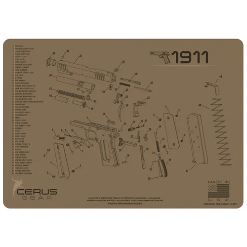 1911 SCHEMATIC HANDGUN PROMAT - COYOTE TAN