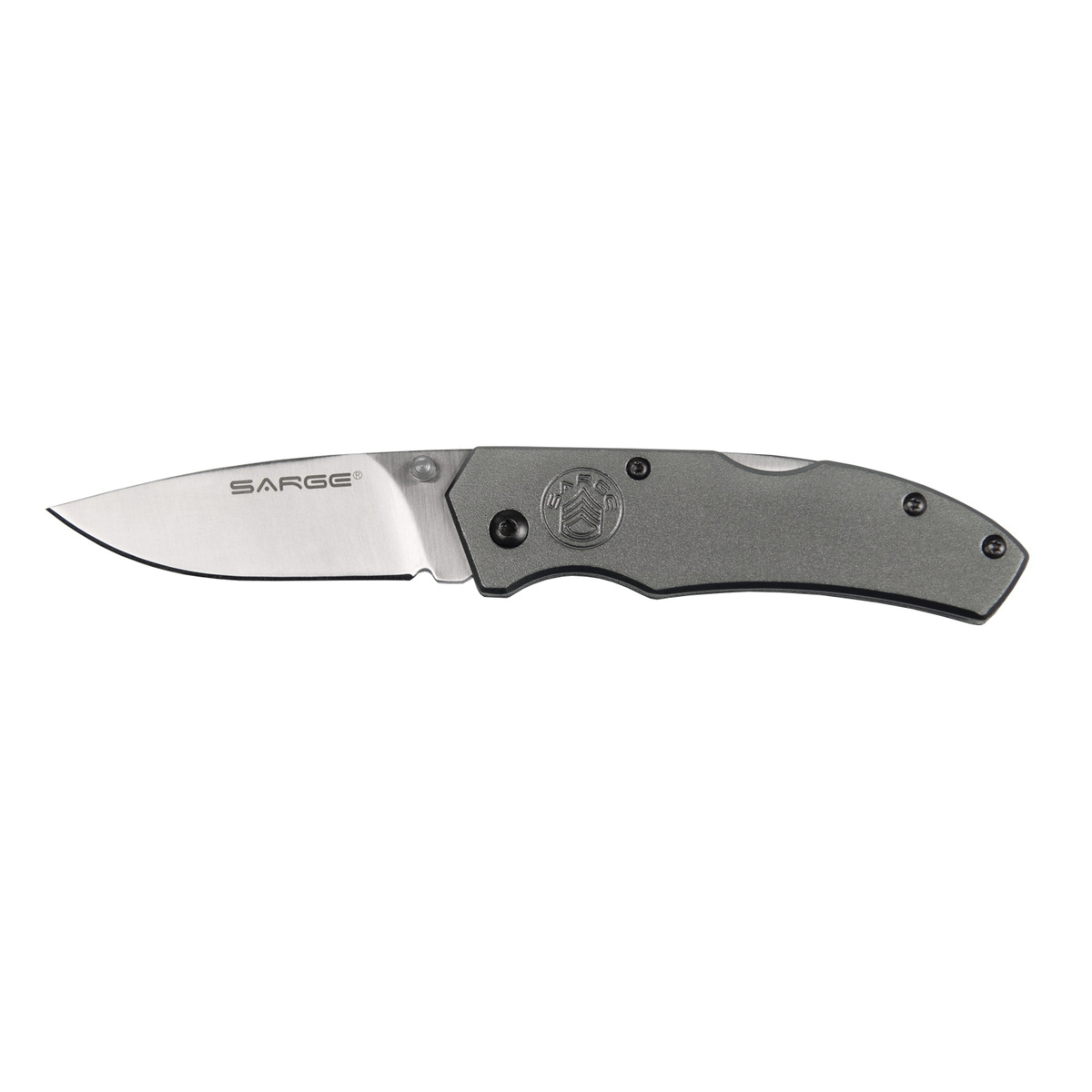 Sarge Knives Electro Folding Knife Drop Point, Gun Metal Gray