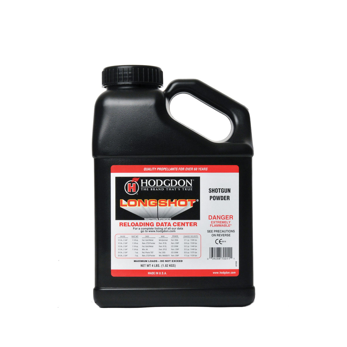 Hodgdon Long Shot 12 Gauge/.357 Sig Smokeless Pistol/Shotgun Powder, 4 lb