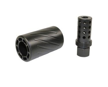 Guntec USA AR .308 Muzzle Comp w/QD Blast Shield Black Nitride