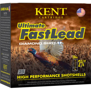 Kent Cartridge K202UFL286 Ultimate Fast Lead 20GA 2.75\" 1oz #6 Shot - 25sh Box