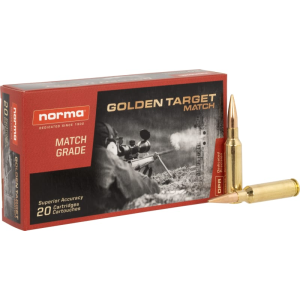 Norma Ammunition 10166522 Dedicated Precision Golden Target Match 6.5 Creedmoor 143 GRBTHP 20 Per Box