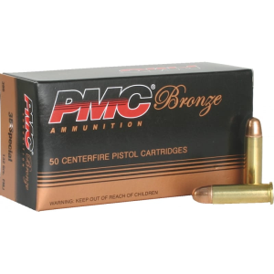 PMC 38G Bronze 38 Special Target 132 GR Full Metal Jacket - Brass, Boxer, Re-loadable - 50rd Box