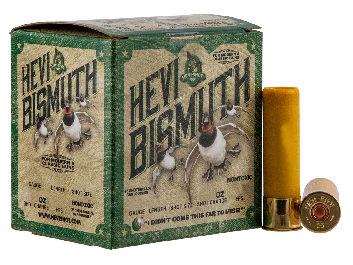 HEVI-Shot HEVI-Bismuth Shotshells 12ga 2-3/4″ 1-1/4oz 1450 fps #2 25/ct - No Credit Card Fees - Low, flat rate shipping