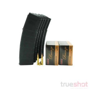 BUNDLE DEAL: 5 BLACK MAGPUL PMAG 40 AR/M4 GEN 3 40 ROUND MAGAZINES AND 200 ROUNDS OF AMMO - Exempt / PMC 223 55 Grain