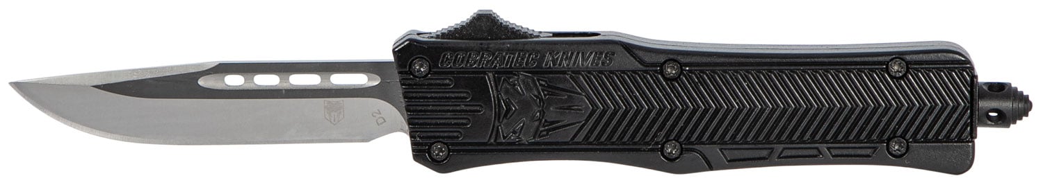 CobraTec Knives Small CTK-1 2.75" Drop Point OTF Knife, Black - SBCTK1SDNS