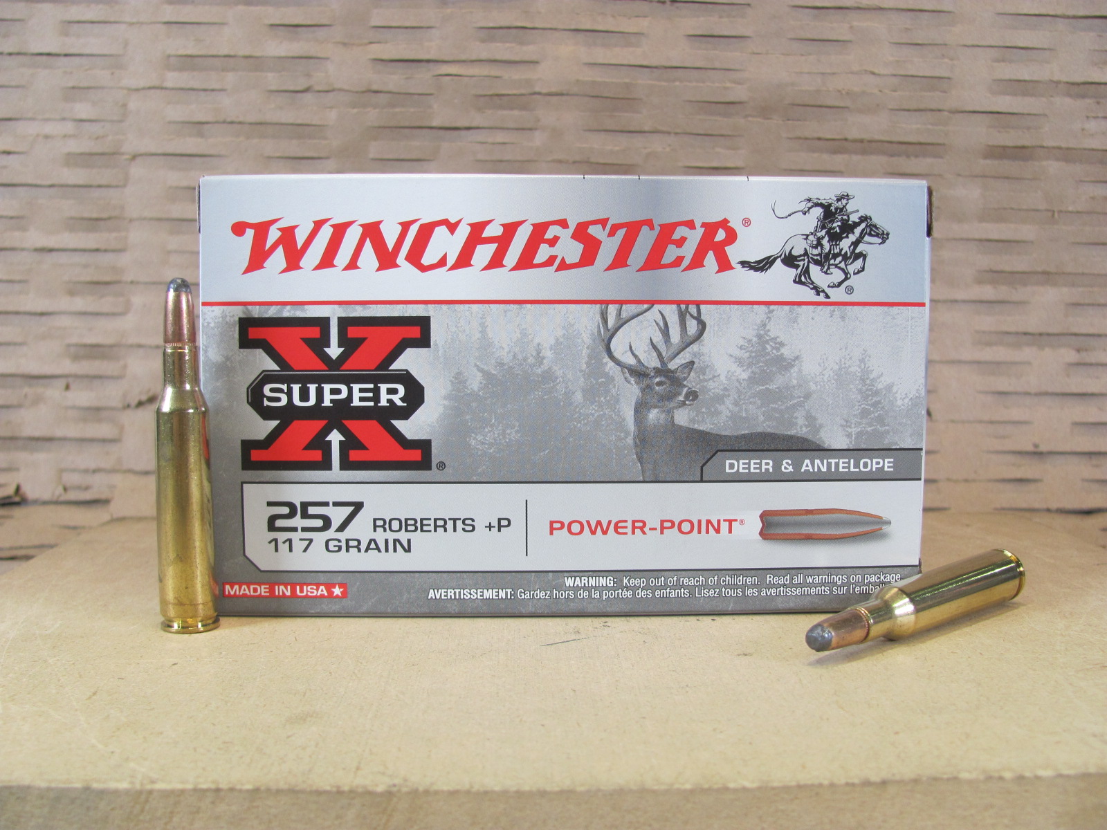 20 Round Box – 257 Roberts +P 117 Grain Power Point Winchester Super X Ammo – X257P3