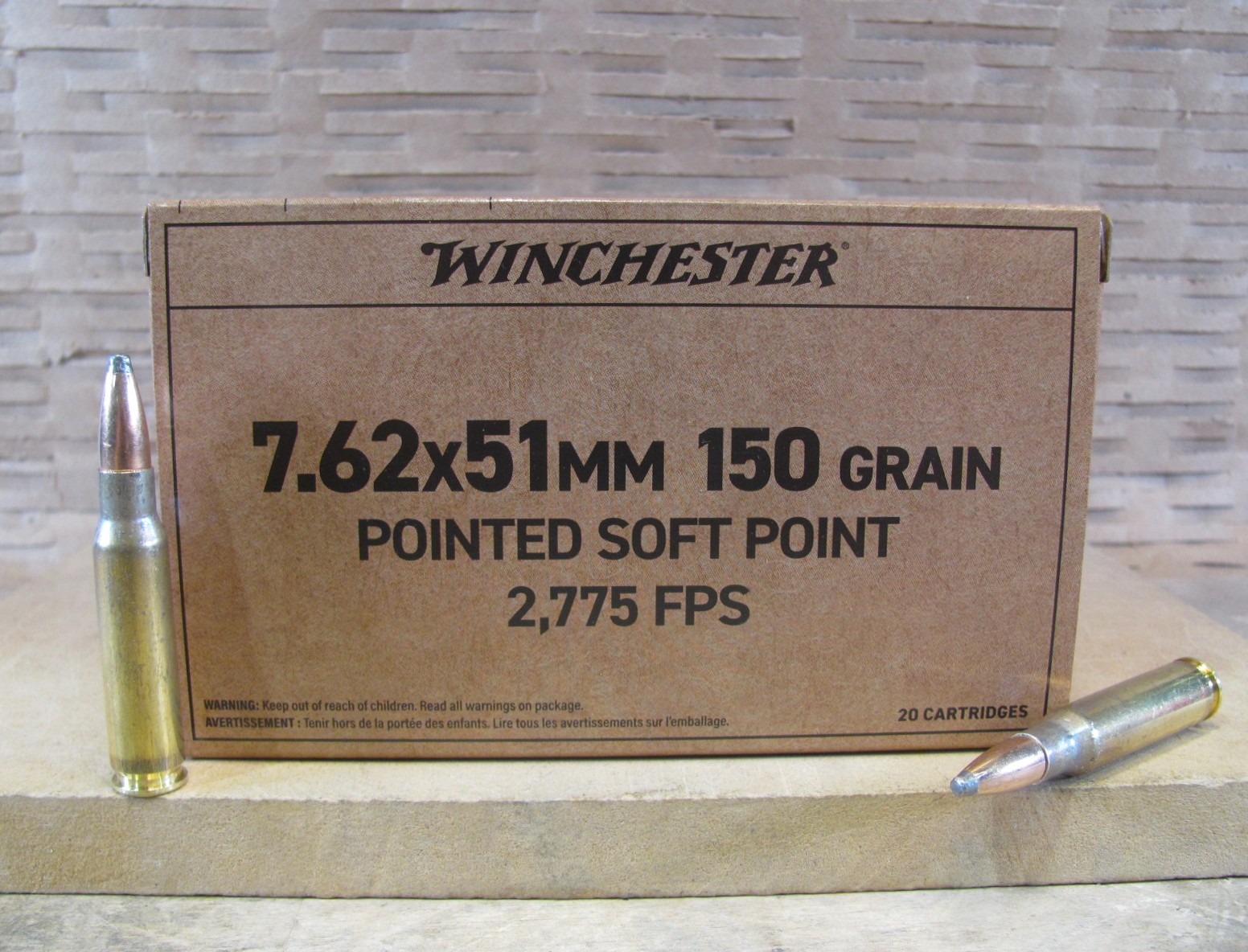 20 Round Box – 7.62x51mm 150 Grain Pointed Soft Point Winchester Ammo – SG76251P